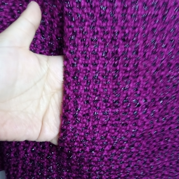 Neiman Marcus Exclusive Burgundy Red/Black Metallic Wool Blend Blazer size 16 - Picture 5 of 14